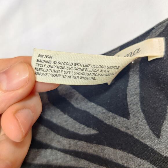 Lot of 2 Soma Animal Print Stretch Jersey Knit Midi Dresses Medium Gray Comfort - Picture 11 of 14